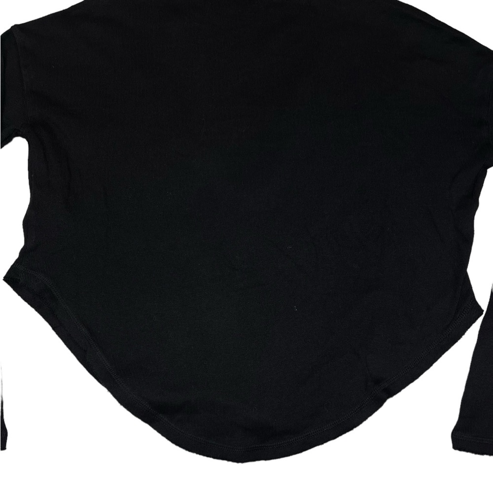 ⚡️SOLD⚡️Free People Mesh Sequin Beaded Fringe Black Long Sleeve Top - Picture 10 of 15